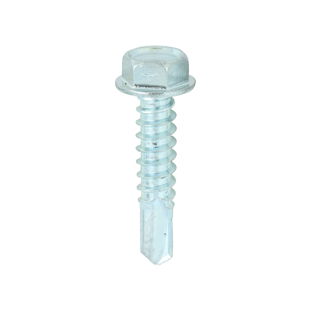 (1000 Box) Hex Head Metal Construction Light Section Screws β Self-Drilling β Zinc Finish for Steel Fixings