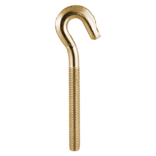 TIMCO Forged Hooks - Yellow | Heavy Duty Threaded Hook Bolts for Rope & Cable Fixings