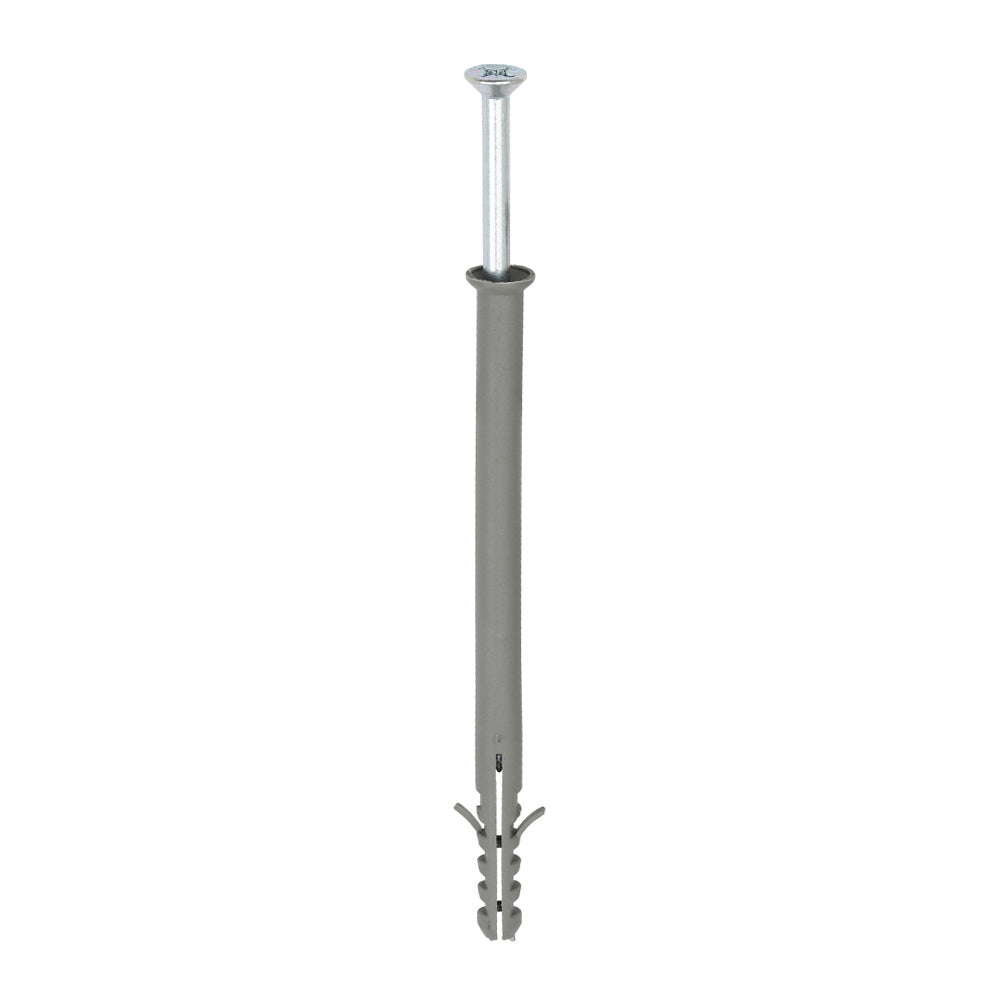 Nylon Frame Fixings - PZ - Zinc | Heavy Duty Window & Door Frame Screws | Carbon Steel Pozi Countersunk Fixings for Dry & Low Humidity Environments