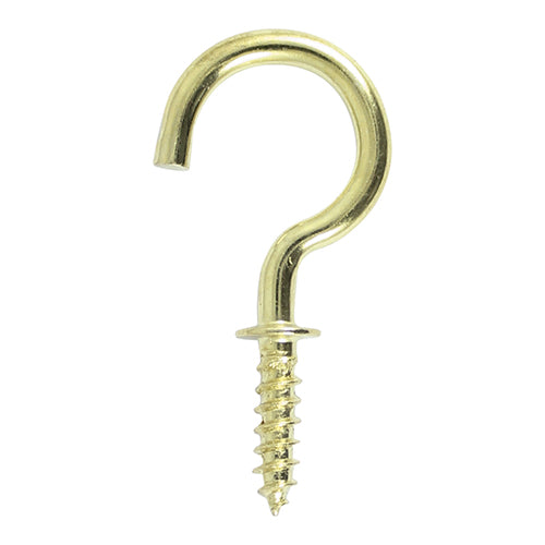 Round Cup Hooks – Electro Brass Finish Screw-In Hooks for Wood & Walls | Ideal for Keys, Cups & Light Hanging