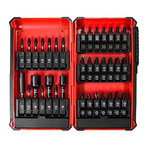 (CASE OF 49pcs) Impact Driver Bit Set with Case – 25mm & 50mm Magnetic Bits & Nut Drivers