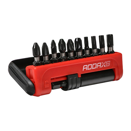 11 Piece 25mm Bits with 60mm Magnetic Bit Holder - Impact Driver Bit Set | Impact-Resistant Carbon Steel, Black Phosphate Finish