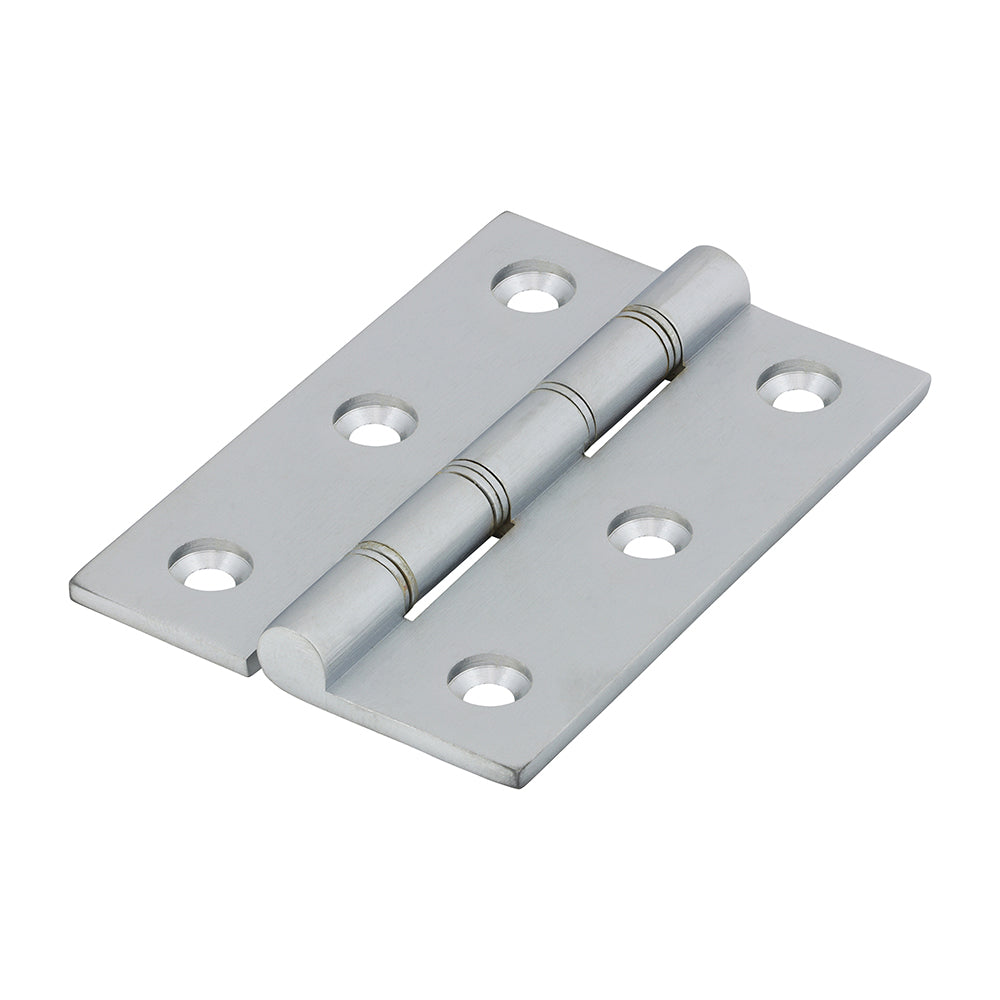 (BOX OF 1 PAIR) Double Stainless Steel Washered Butt Hinge β Solid Brass Satin Chrome β Smooth Silent Door Movement