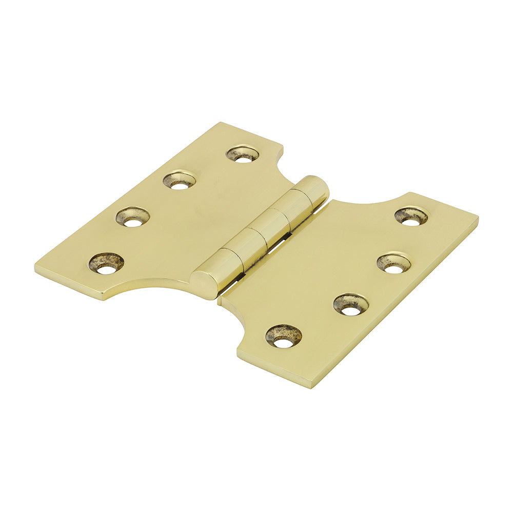 (BOX OF 1 PAIR) Parliament Hinge (488) – Solid Brass Polished Brass Finish for Doors – 180° Projection Hinge