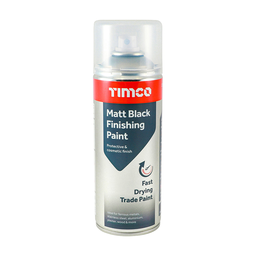 380ml Matt Black Finishing Paint – Multi-Surface Acrylic Spray for Metal, Wood, Plastic & Aluminium – Fast Drying Corrosion Resistant (CAN OF 1)