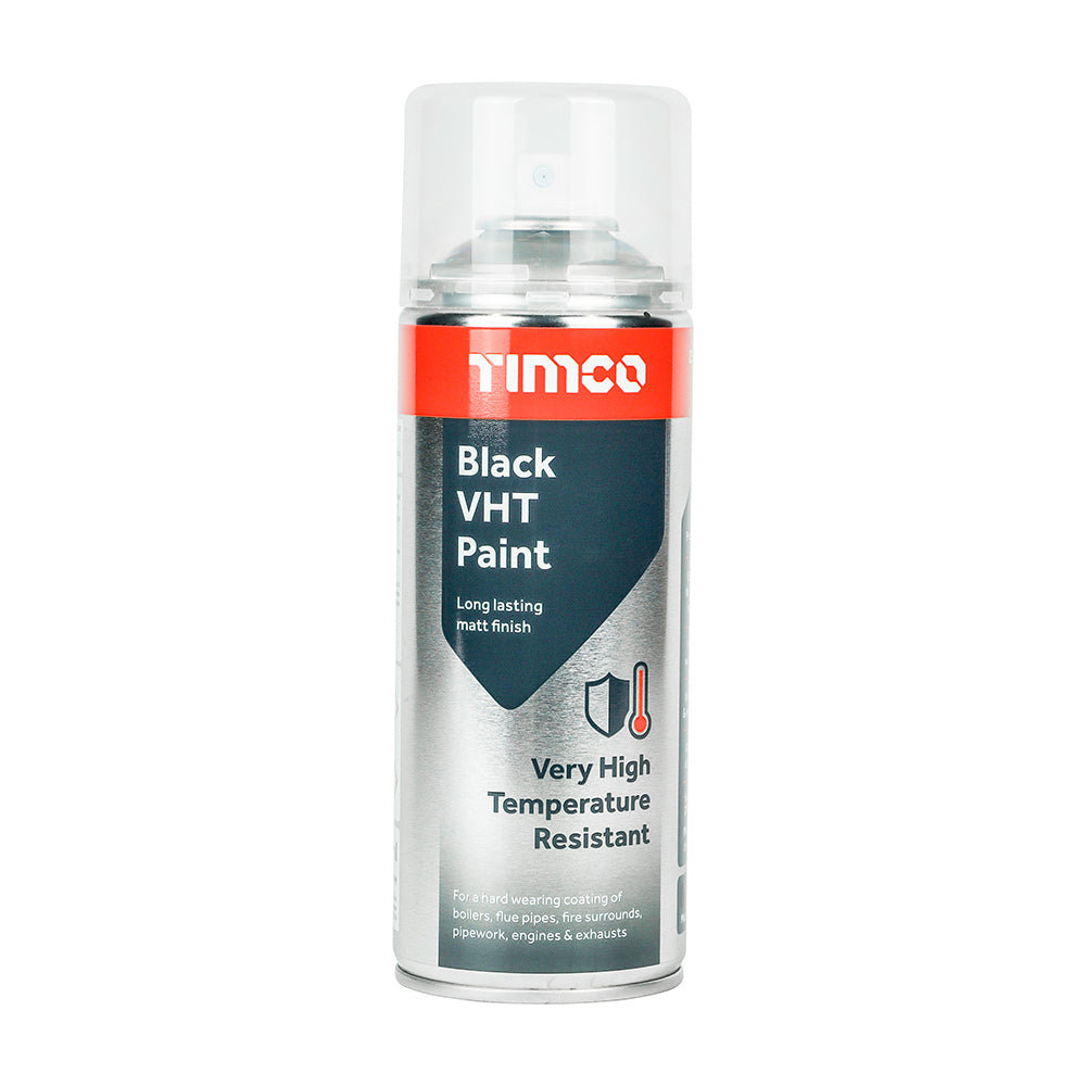 380ml Black VHT Paint – High Temperature Flame & Heat Resistant Coating for Metal Surfaces – Corrosion Protective Spray for Stoves, Exhausts & Fireplaces (CAN OF 1)