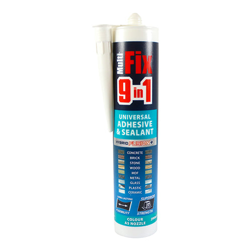 290ml 9 in 1 Universal Adhesive & Sealant – Hybrid Polymer Construction Sealant for Interior & Exterior Use – Multi-Material Bonding by TIMCO (PACK OF 1)
