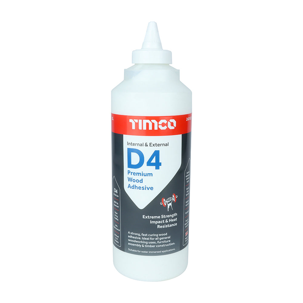 (BOTTLE OF 1L) Internal & External D4 Premium Wood Adhesive