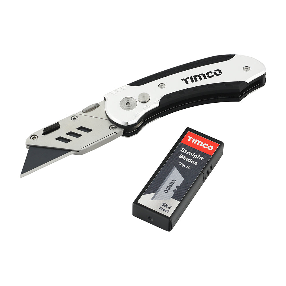60 x 19 x 0.6mm Professional Utility Knife – Foldable Retractable Cutter with SK2 Steel Blades & Storage Compartment (PACK OF 1)