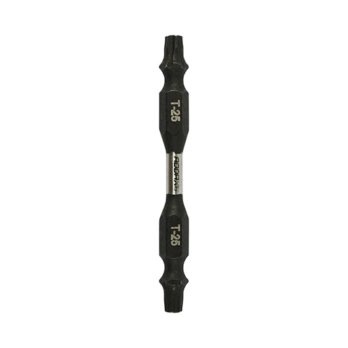 (PACK OF 2) TX25 x 65 Double Ended Impact Driver Bits - Black Phosphate - Blister