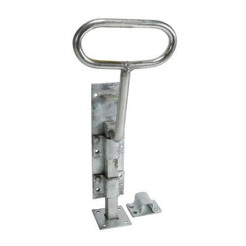 (PACK OF 1) Bow Handle Bolt – Epoxy Black Carbon Steel Gate & Door Latch with Fixings Included