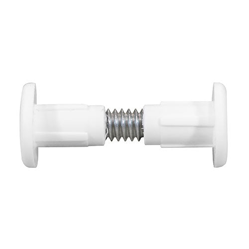28mm Plastic Cabinet Connector Bolts - White Furniture Joining Screws for Cabinets & Kitchen Units