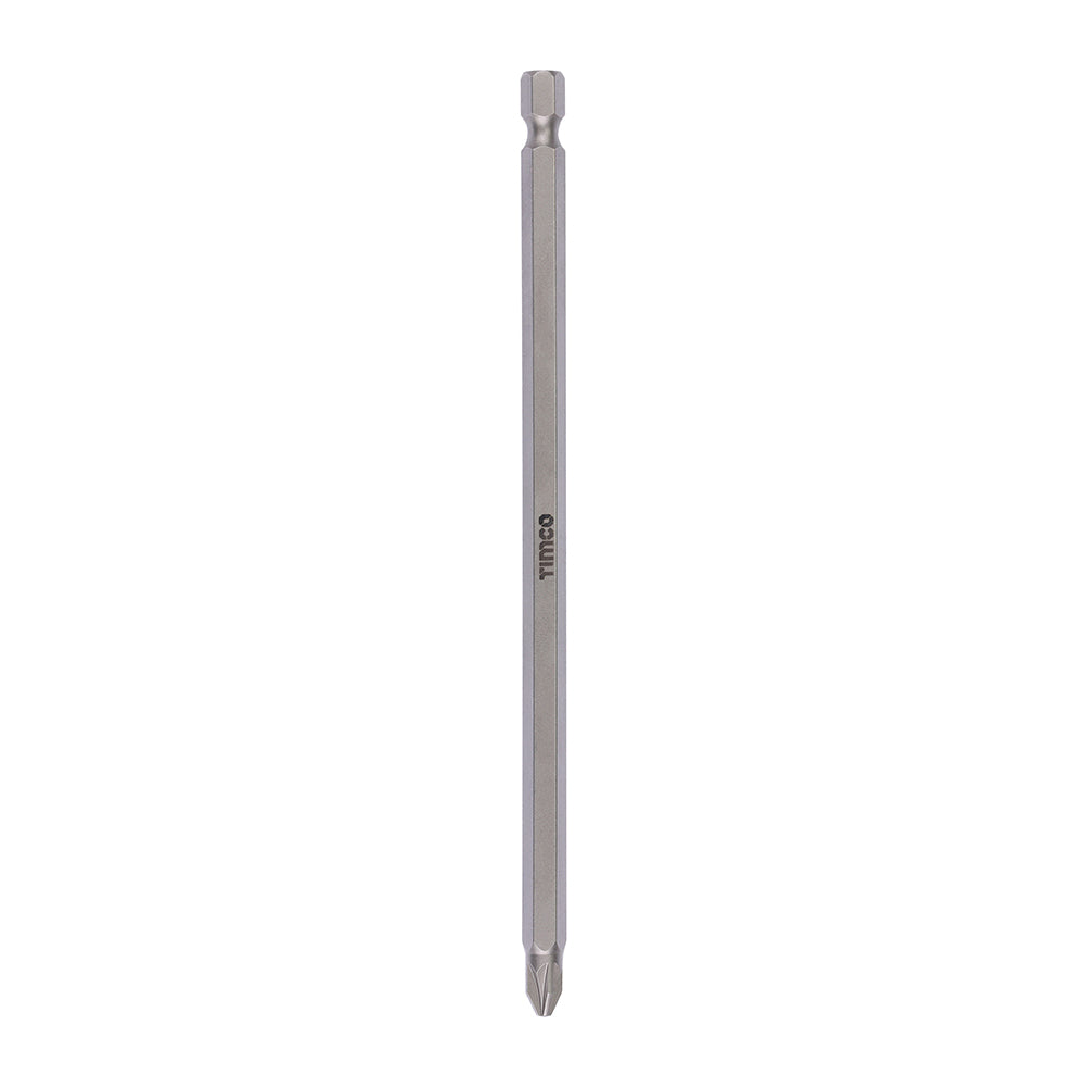 No.2 x 150mm TIMCO S2 Driver Bits - PZ | Pozidriv PZ2 Impact Screwdriver Bit | Hardened Steel Long Driver Bit - Pack of 1 (2CB150GB)