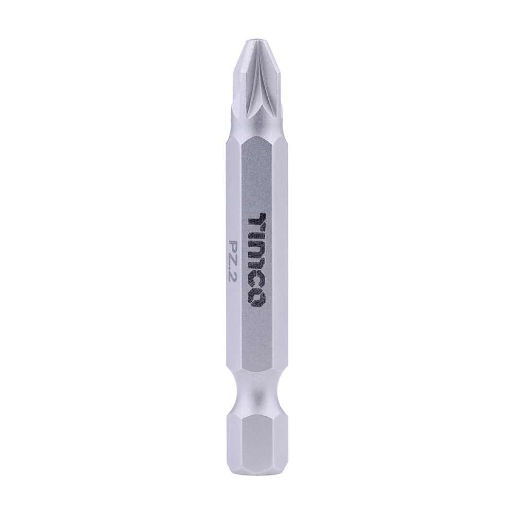 No. 2 × 50 mm TIMCO S2 Driver Bits – PZ | S2 Hardened Carbon Steel, Hex Shank