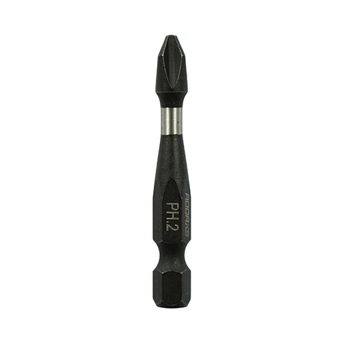 No.2 x 50mm Impact Driver Bits PH2 – Hardened Steel, Black Phosphate, High Torque Screwdriver Bits for Power Tools, Double Ended, Professional DIY & Workshop Use - Pack of 5 (2PH50X6)