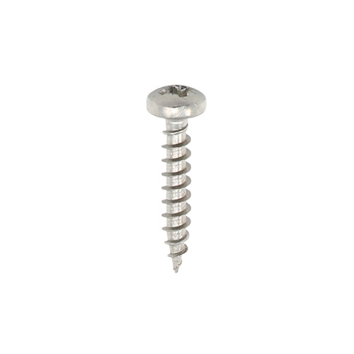 (BOX OF 200) 12 Gauge Classic Multi-Purpose Screws β PZ Pan Head A2 Stainless Steel β Corrosion Resistant Wood & Metal Fixing