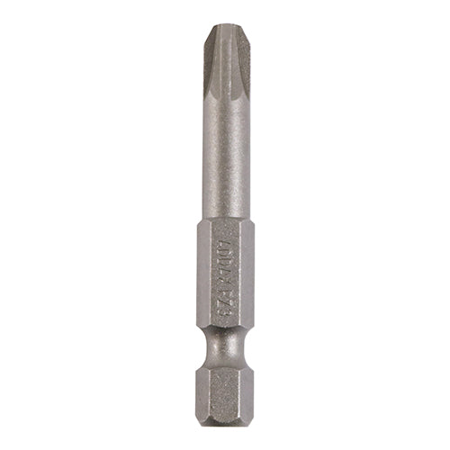 No. 3 × 50 mm TIMCO S2 Driver Bits – PZ | S2 Hardened Carbon Steel, Hex Shank - Pack of 5 - 3CB50PACK