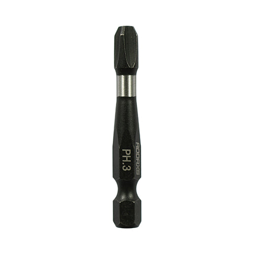 No.3 x 50mm TIMCO PH3 Impact Driver Bits – 5-Pack | Hardened Carbon Steel, Black Phosphate Finish, 1/4" Hex Shank (3PH50X6)
