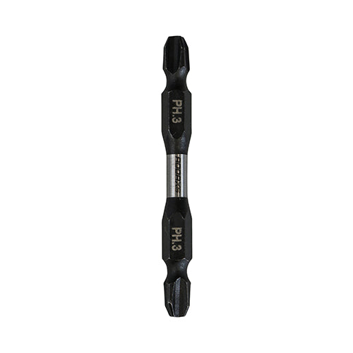 No.3 x 65mm Impact Driver Bits PH3 Double Ended | High Torque Screwdriver Bits for Power Tools - Pack of 2 (3PH65X6)