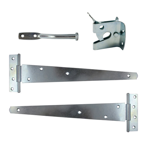 14" Pedestrian Gate Kit – Zinc Plated Hinges & Latch Set for Garden, Side, or Driveway Gates – Includes Screws (PACK Of 1)