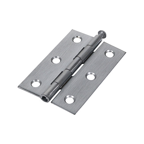 (PACK OF 1 PAIR) Plain Butt Hinge (1840) β Satin Chrome Loose Pin Door Hinge for Internal Doors β Steel Construction