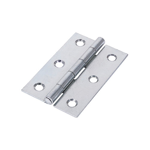 (PACK OF 1 PAIR) Narrow Plain Butt Hinge (5050) β Zinc β Fixed Pin Steel Hinge for Lightweight & Thin Doors