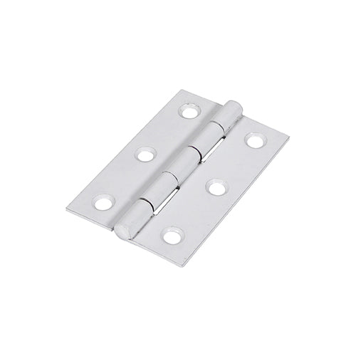 (PACK OF 1 PAIR) Plain Butt Hinge (1838) β White Fixed Pin Steel Door Hinge for Internal Doors & Joinery