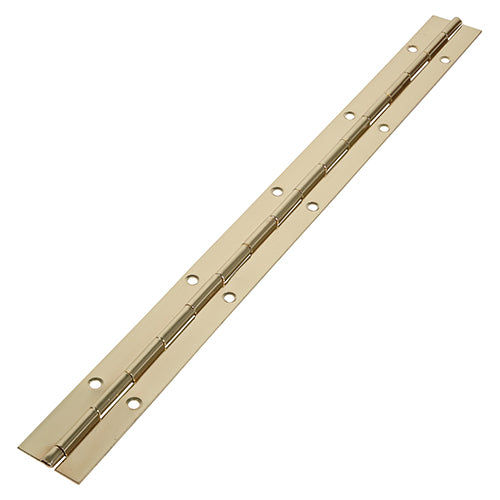 Piano Hinge – Electro Brass Continuous Hinge for Cabinets, Lids & Doors (1 Each)