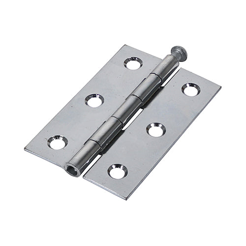 (PACK OF 1 PAIR) Plain Butt Hinge (1840) β Polished Chrome Loose Pin Door Hinge for Internal Doors β Steel Construction