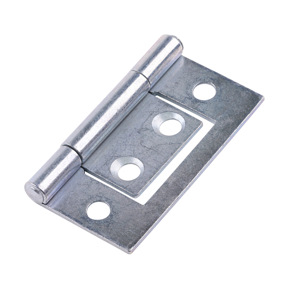 (PACK OF 1 PAIR) Flush Hinge (105) β Zinc Finish Cabinet & Cupboard Hinge
