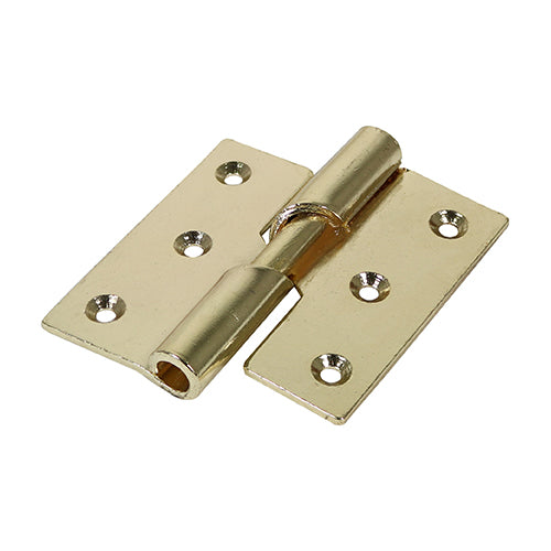 (PACK OF 1 PAIR) Rising Butt Hinge (466) Left Hand – 75mm Electro Brass Door Hinge for Uneven Floors & Carpets – Self-Closing Steel Spiral Design