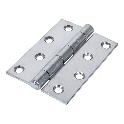 (PACK OF 1 PAIR) 100 x 73mm Strong Steel Plain Butt Hinge (451) β Zinc Door Hinge with Fixed Pin