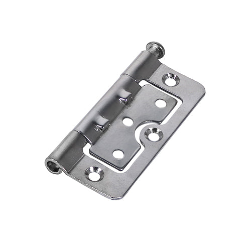 (PACK OF 1 PAIR) Hurlinge Loose Pin (104Z) Polished Chrome β Flush Fit Cabinet & Cupboard Hinge with Offset Knuckle β Easy Door Removal & Alignment