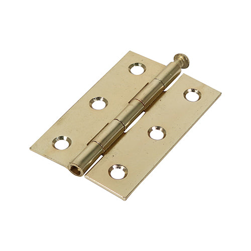 (PACK OF 1 PAIR) Plain Butt Hinge (1840) β Electro Brass Loose Pin Door Hinge for Internal Doors β Steel Construction