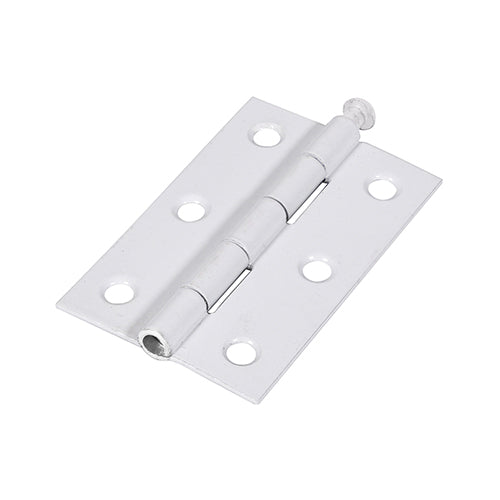 (PACK OF 1 PAIR) Plain Butt Hinge (1840) β White Loose Pin Door Hinge for Internal Doors β Steel Construction