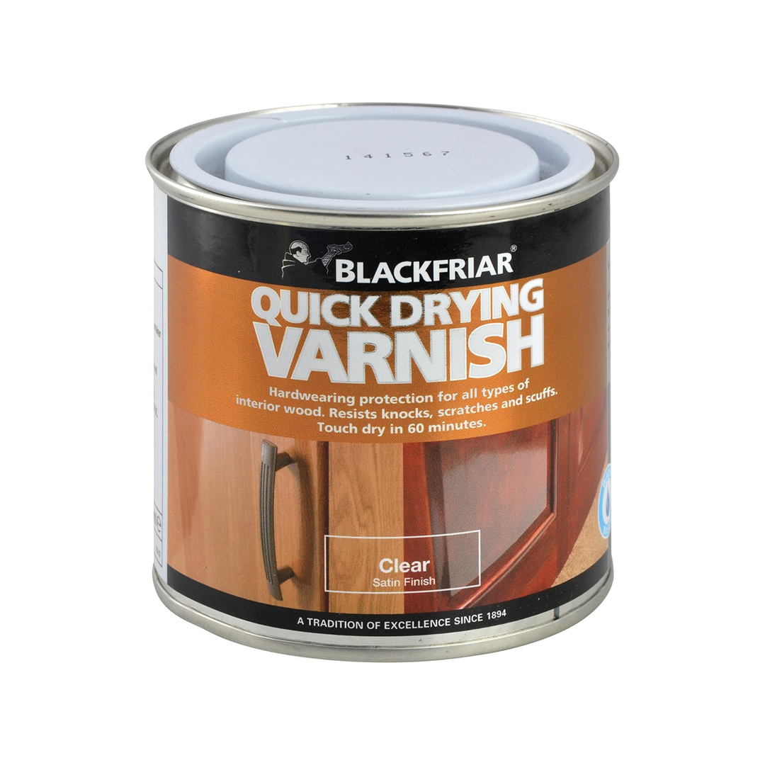 500ml Clear Satin Interior Wood Varnish – Blackfriar Quick Drying Duratough Protective Coating (BF0270002E1)