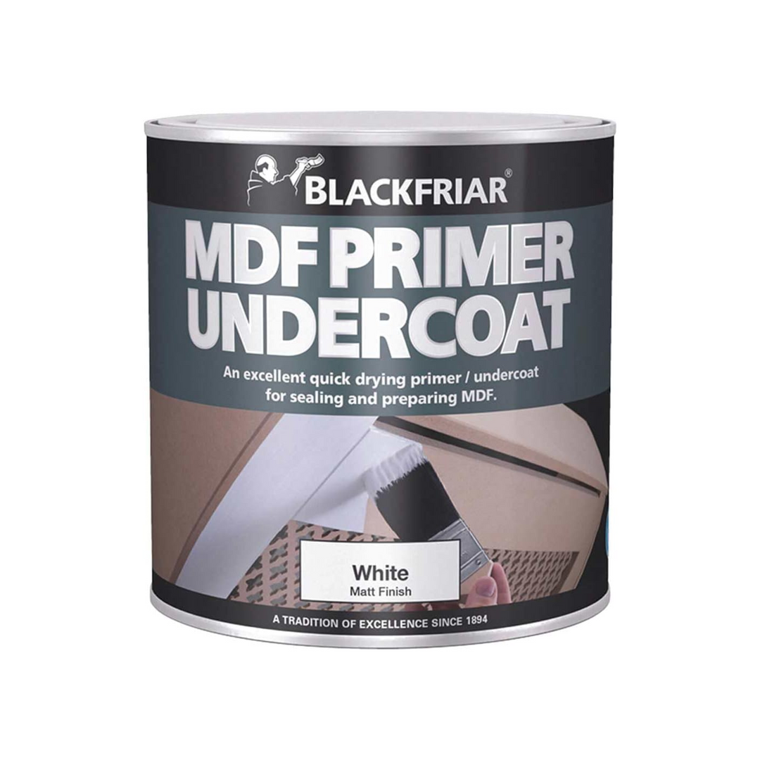 500ml MDF Acrylic Primer Undercoat – Blackfriar Quick Drying White Base Coat for Wood & Fibreboard (BF0380001E2)