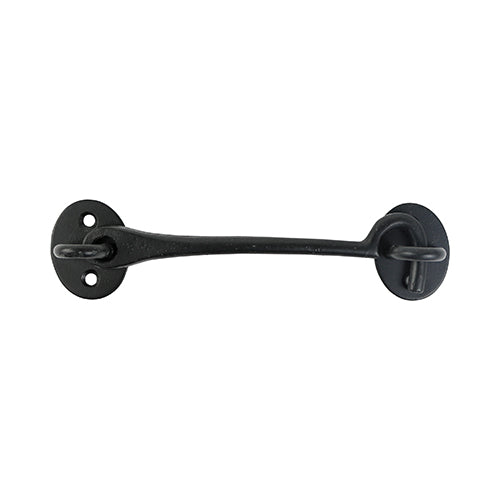 (PACK OF 1) Cabin Hook β Black Epoxy Finish Carbon Steel Door & Gate Catch for Sheds, Barns & Outdoor Use