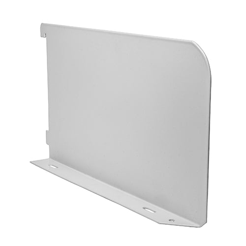 (BAG OF 1 PAIR) Twin Slot Shelf End – White Steel Shelf Support & End Stop for Wall Shelving Systems