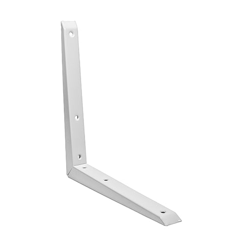 (1 UNIT) Mitred Shelf Bracket – White Steel Wall Mount Support for Floating Shelves