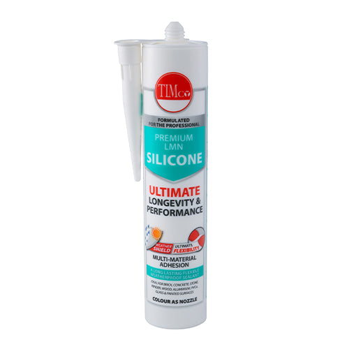 300ml White Premium LMN Silicone Sealant – Low Modulus Neutral Cure, Flexible & Waterproof – 1 Each