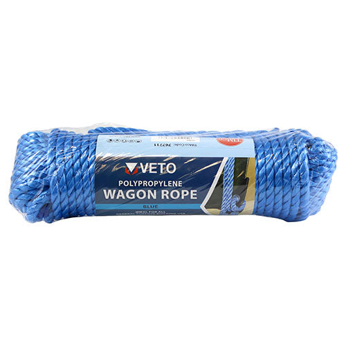 9mm x 27m Blue Polypropylene Wagon Rope – Strong Waterproof General Purpose Rope for Tarpaulins, Canopies & Outdoor Use (PACK OF 1)