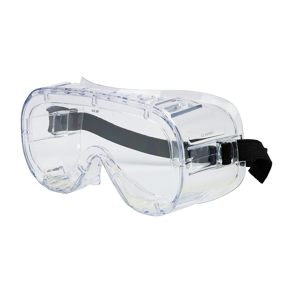 (BAG OF 1) Standard Safety Goggles – Clear Polycarbonate Lens with Anti-Mist Ventilation – Grade F Impact Protection – EN 166 1F Certified