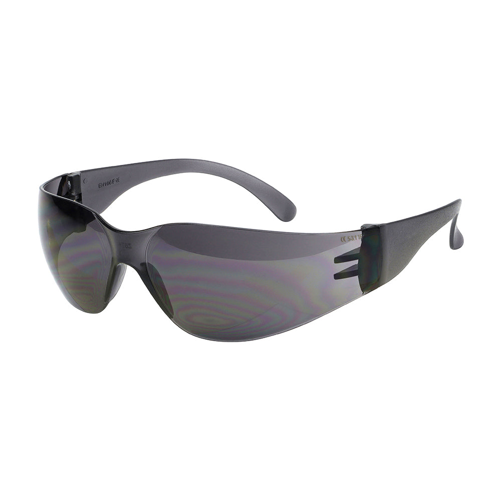 (BAG OF 1) One Size Smoke Standard Safety Glasses – UV Protection, Anti-Scratch Polycarbonate Lenses & Frameless Design