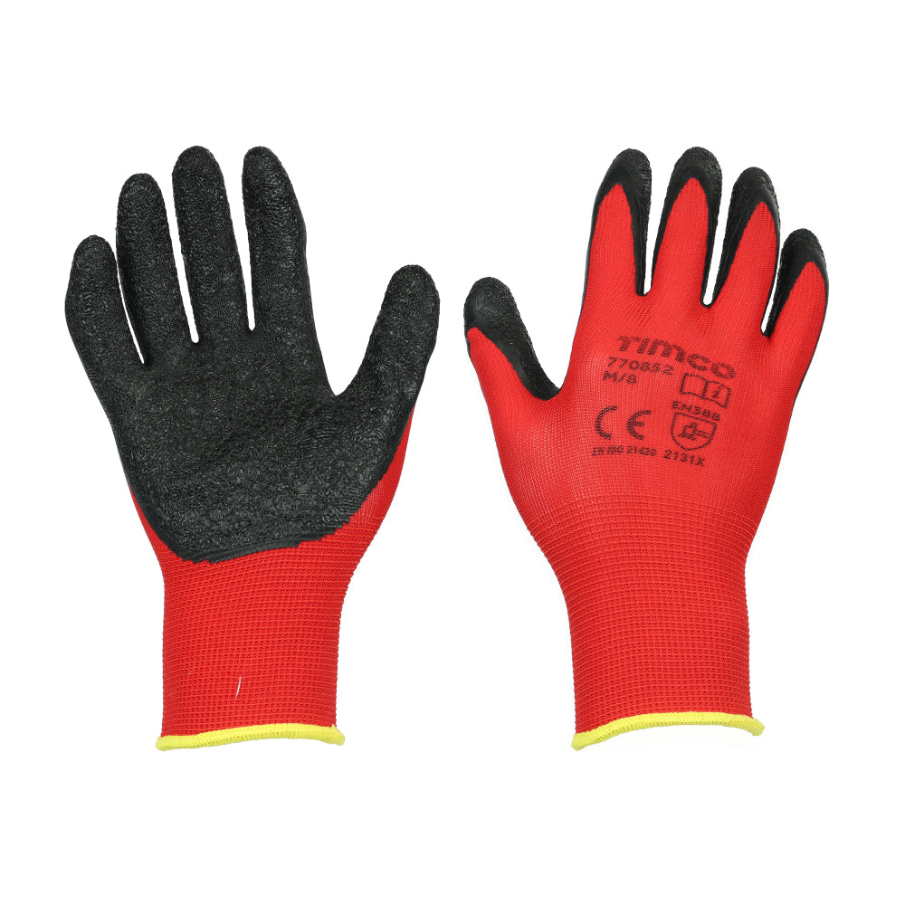 (1 PAIR) Light Grip Gloves – Crinkle Latex Coated Polyester Work Gloves for Strong Grip & Dexterity