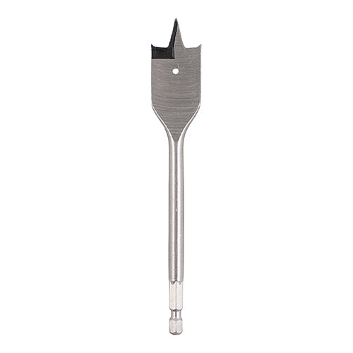 (PACK OF 1) Long Flat Wood Bit – Carbon Steel Drill Bit with Three Point Tip & 1/4" Hex Shank for Fast, Clean Wood Drilling