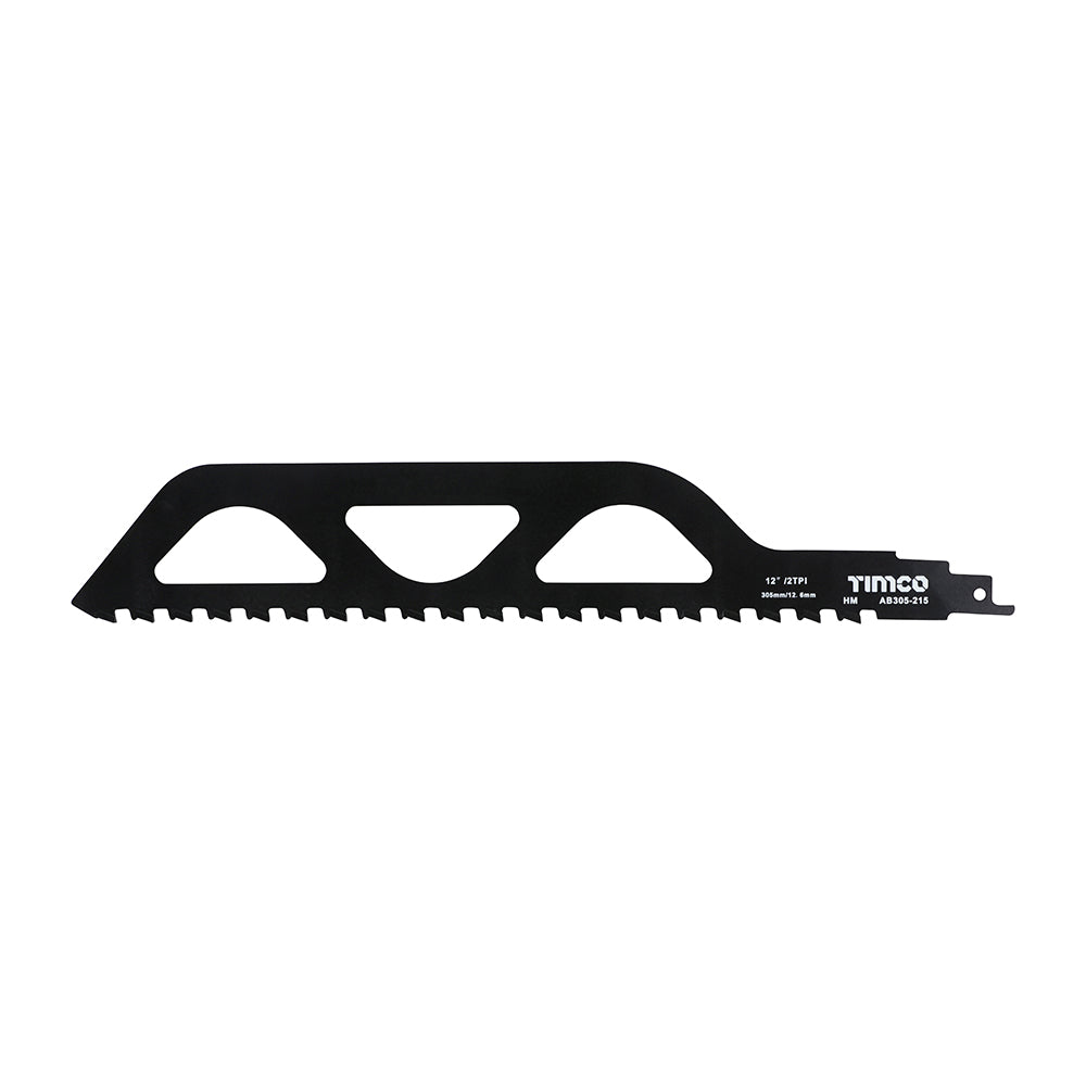 305mm - TIMCO Reciprocating Saw Blades - Block / Brick Cutting - Tungsten Carbide Tipped Blade - S1243HM - Pack of 5 (AB305-215)