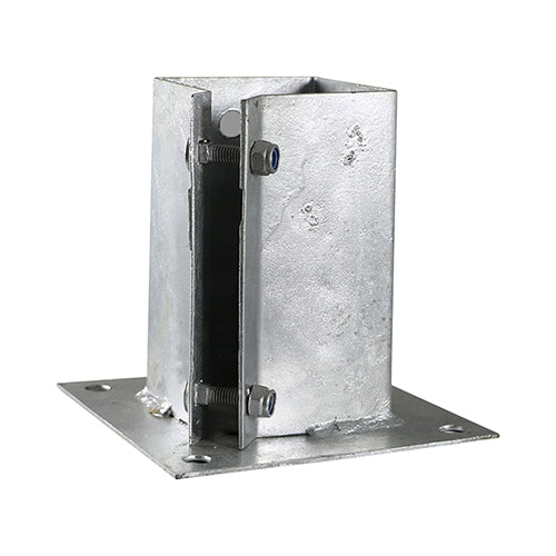 Bolt Down Shoe Hot Dipped Galvanised β Fence Post Support for Decking, Pergolas & Garden Structures