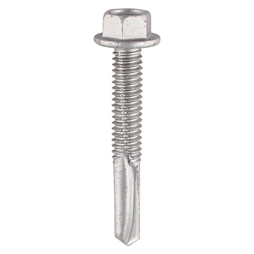 Metal Construction Heavy Section Screws - Hex Self-Drilling Bi-Metal Exterior Silver Organic
