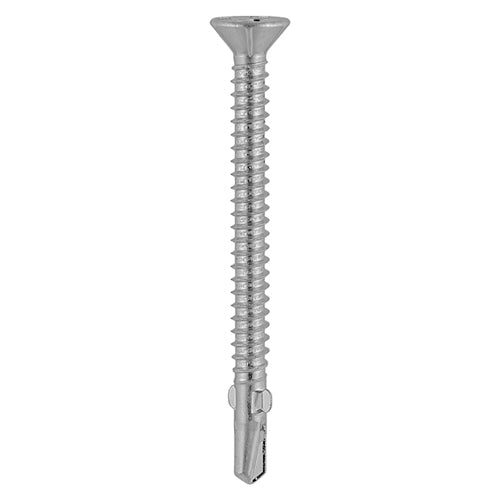 Metal Construction Timber to Light Section Screws – Countersunk Wing-Tip Self-Drilling Bi-Metal Exterior Silver Organic